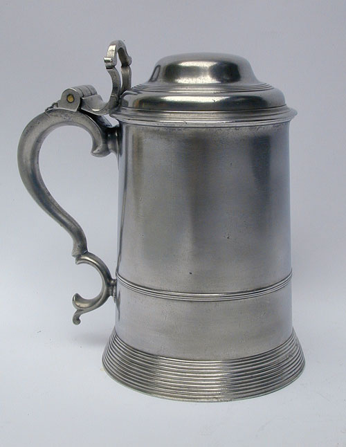 A Quart Pewter Export Tankard by Townsend & Compton