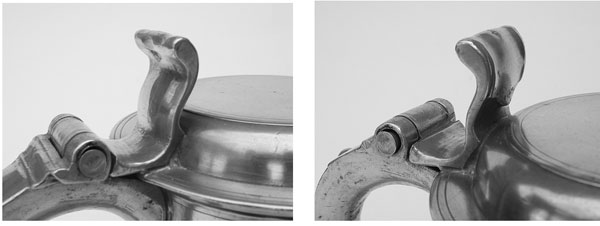 Quart Pewter Flat Lid Tankard by Henry Will of New York